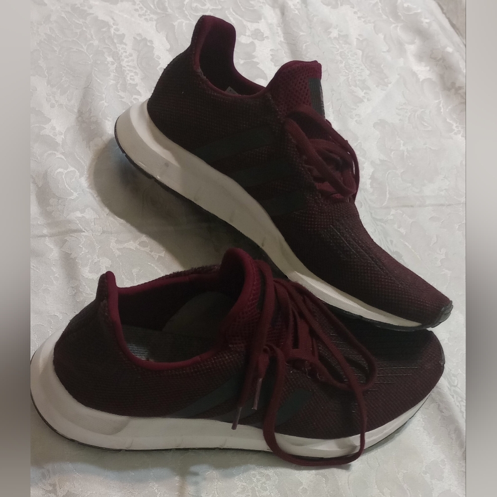 adidas Men's Athletic Sneakers in Burgundy with White Soles